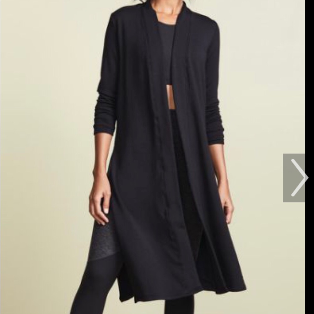 Beyond Yoga Black Duster With High Side Slits